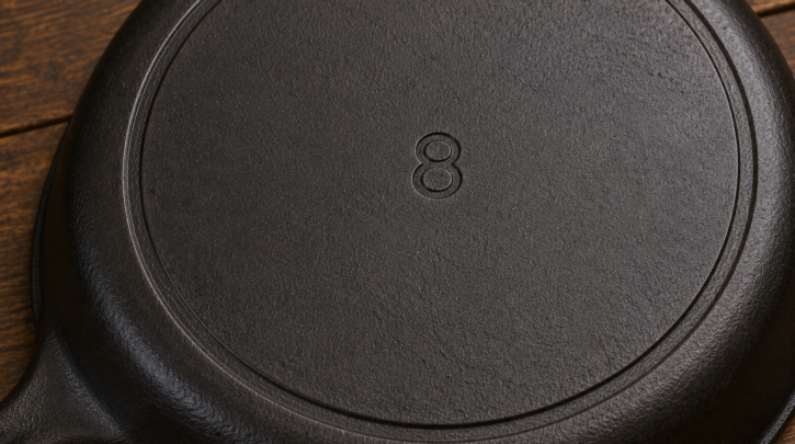 Illustration of a Griswold skillet's embossed size number