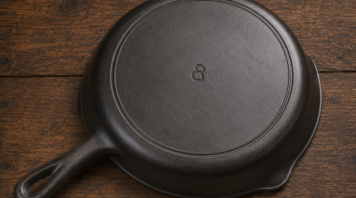 Illustration of a Griswold skillet's crisp bottom markings and casting quality